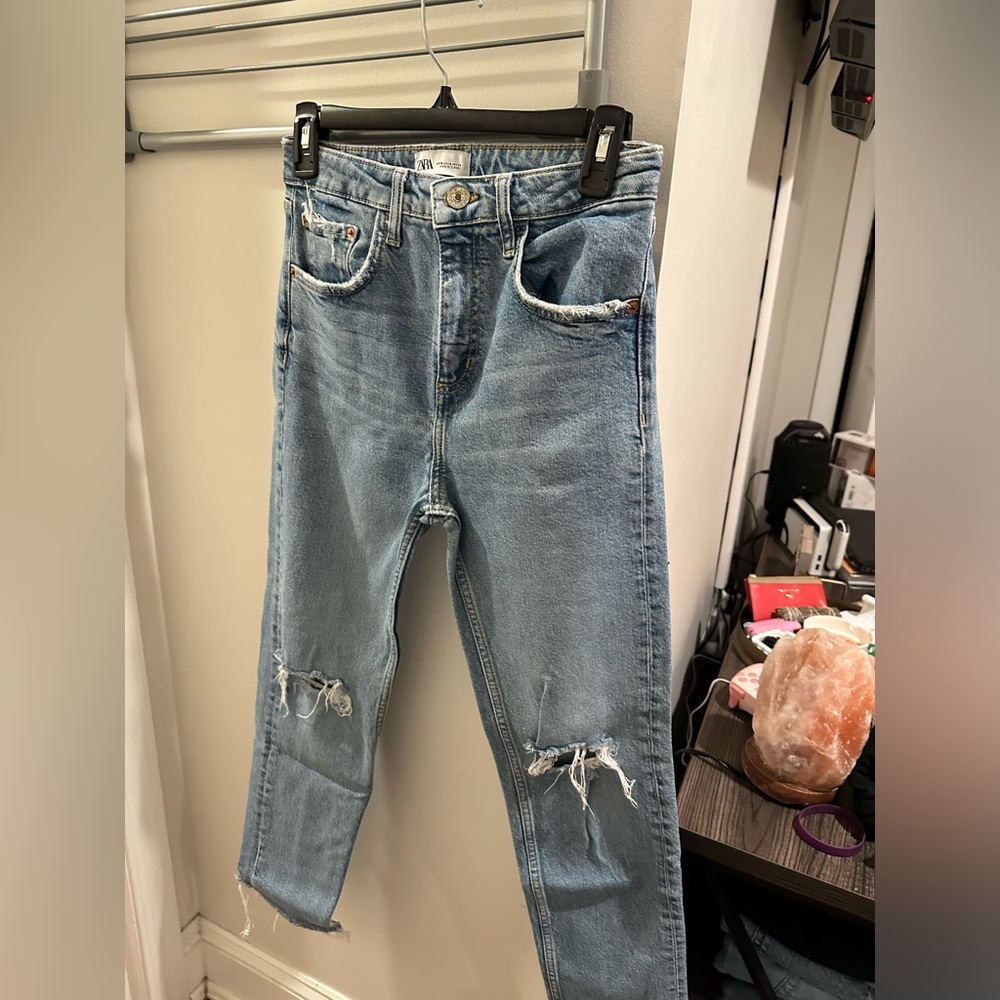 Zara Light Blue Distressed Jeans